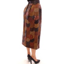 Dolce & Gabbana Eleganter Leder-Patchwork-Rock