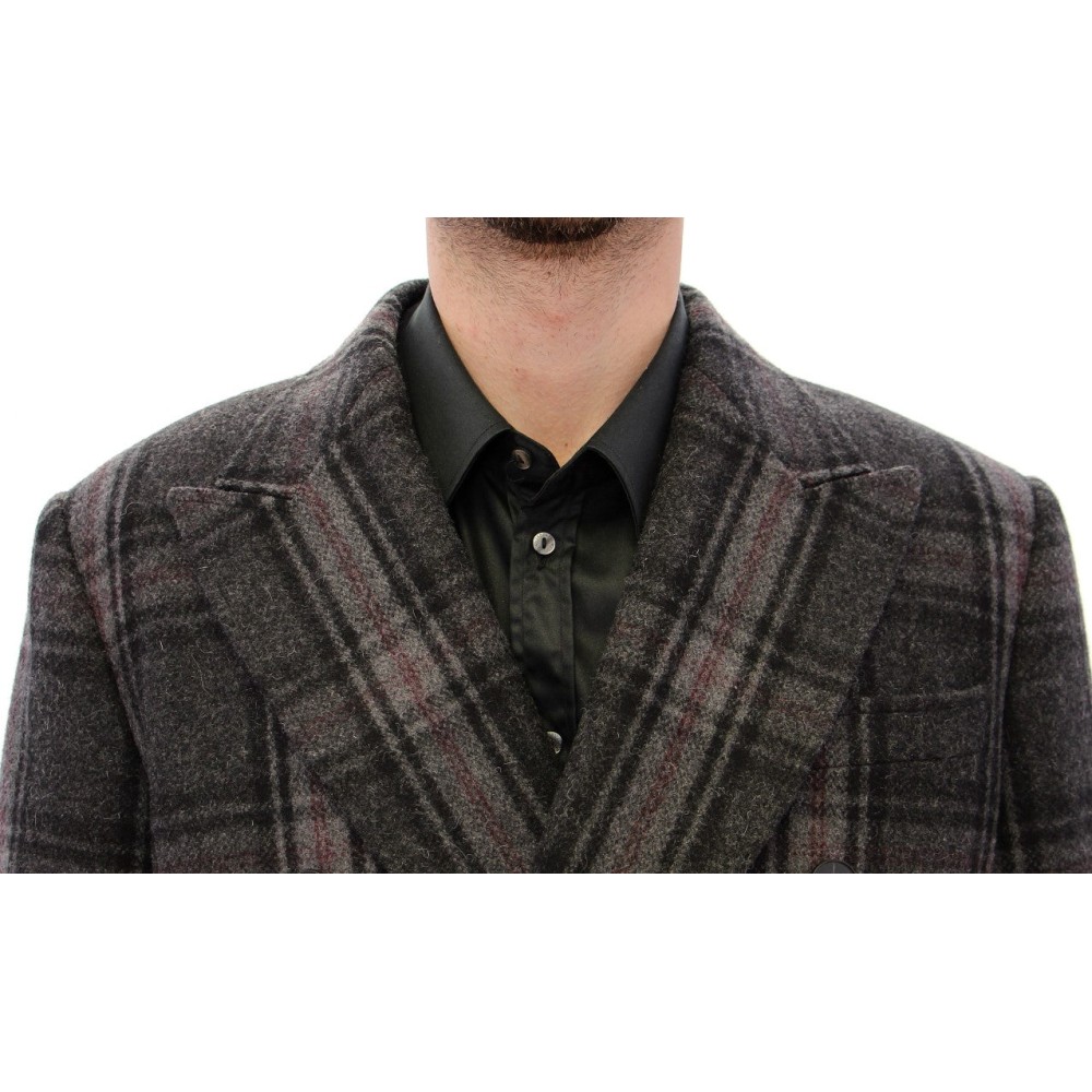 Dolce & Gabbana Sicilia Karierter Mantel aus einer Wollmischung