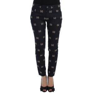 Dolce & Gabbana Elegante bestickte Slim Fit Denim Jeans