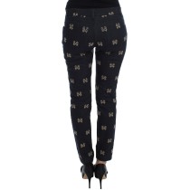 Dolce & Gabbana Elegante bestickte Slim Fit Denim Jeans