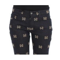 Dolce & Gabbana Elegante bestickte Slim Fit Denim Jeans