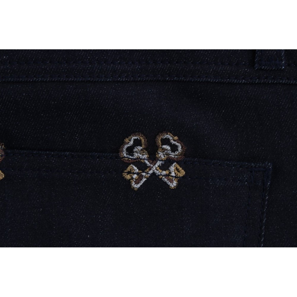 Dolce & Gabbana Elegante bestickte Slim Fit Denim Jeans