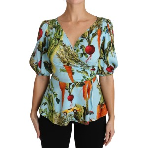 Dolce & Gabbana Seidentop mit Gemüsedruck Extravaganza