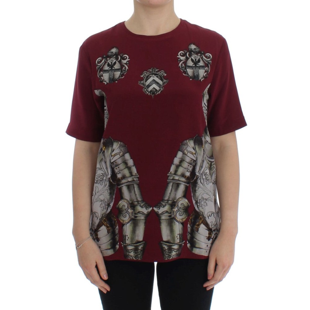 Dolce & Gabbana Enchanted Sicily Seidenbluse mit Ritterdruck
