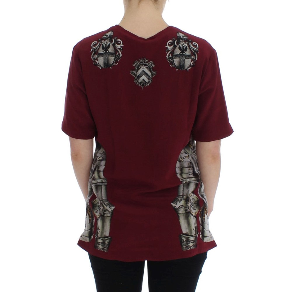 Dolce & Gabbana Enchanted Sicily Seidenbluse mit Ritterdruck