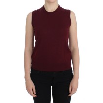 Dolce & Gabbana Elegante rote ärmellose Pullover-Weste aus Wolle