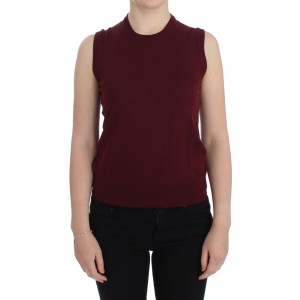 Dolce & Gabbana Elegante rote ärmellose Pullover-Weste aus Wolle