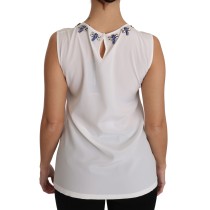 Dolce & Gabbana Märchenhafte Seidenbluse mit Kristallverzierungen