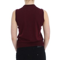 Dolce & Gabbana Elegante rote ärmellose Pullover-Weste aus Wolle