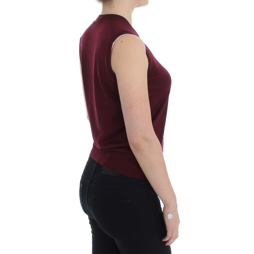 Dolce & Gabbana Elegante rote ärmellose Pullover-Weste aus Wolle