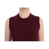 Dolce & Gabbana Elegante rote ärmellose Pullover-Weste aus Wolle