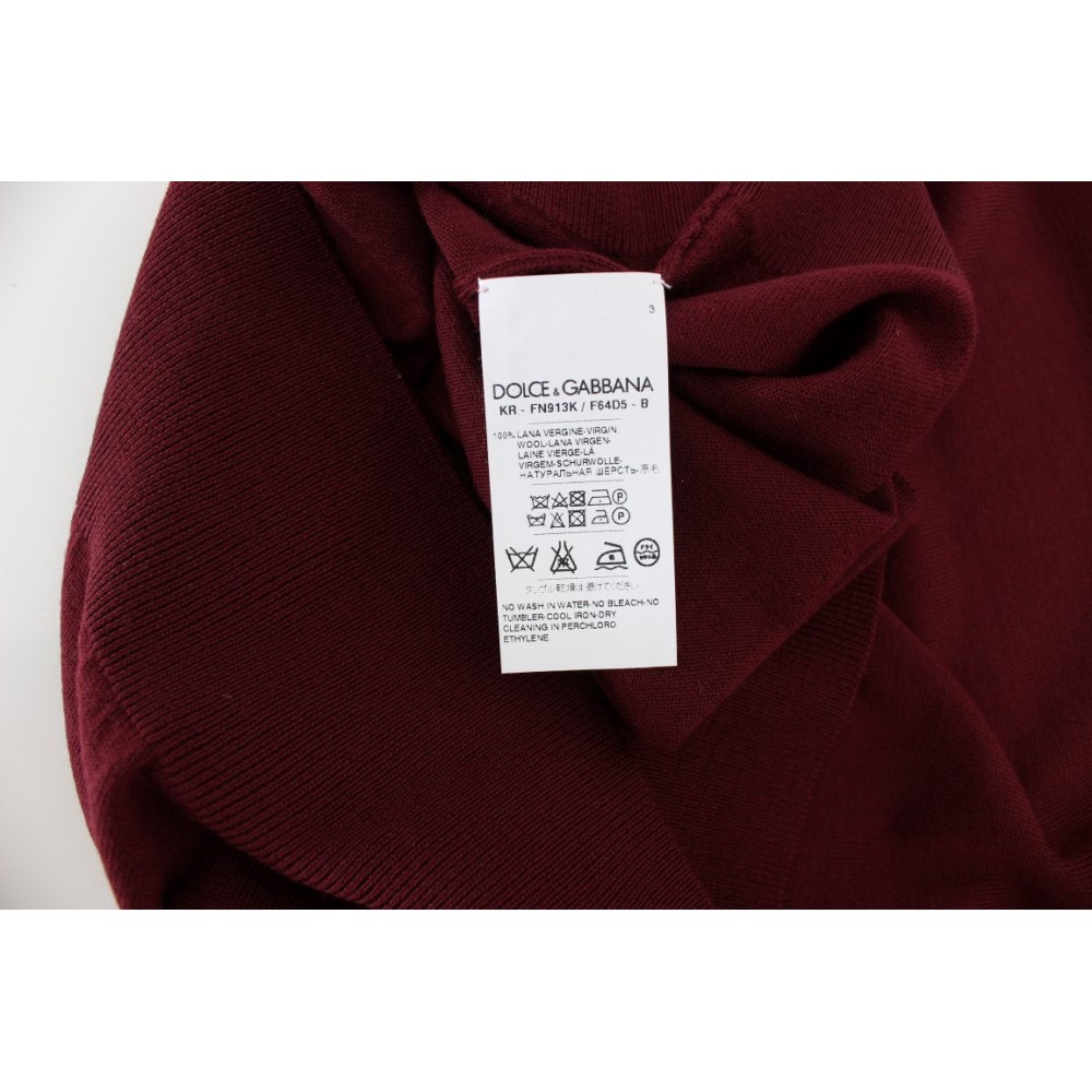 Dolce & Gabbana Elegante rote ärmellose Pullover-Weste aus Wolle