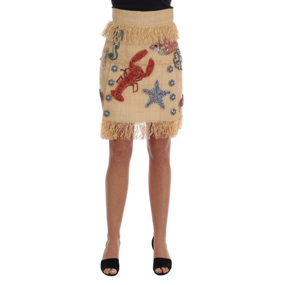 Dolce & Gabbana Taillenhoher Rock mit Kristallverzierungen