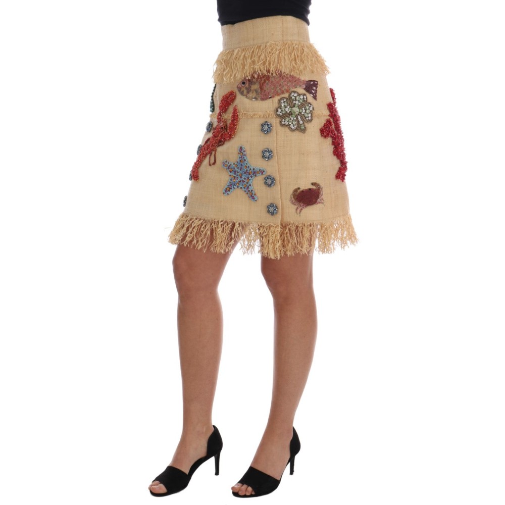 Dolce & Gabbana Taillenhoher Rock mit Kristallverzierungen