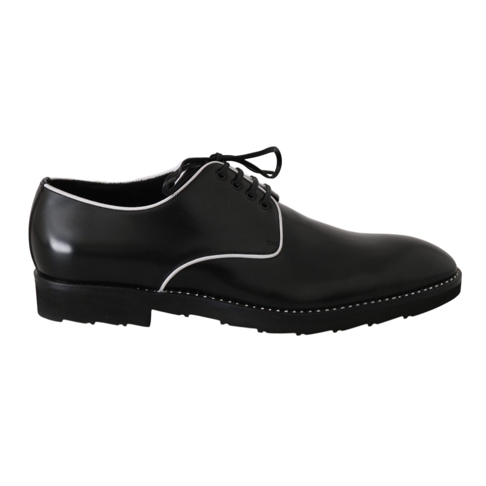 Dolce & Gabbana Elegante Derby-Schuhe aus schwarzem Leder