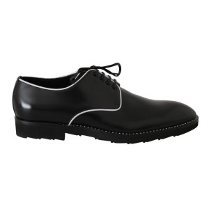 Dolce & Gabbana Elegante Derby-Schuhe aus schwarzem Leder