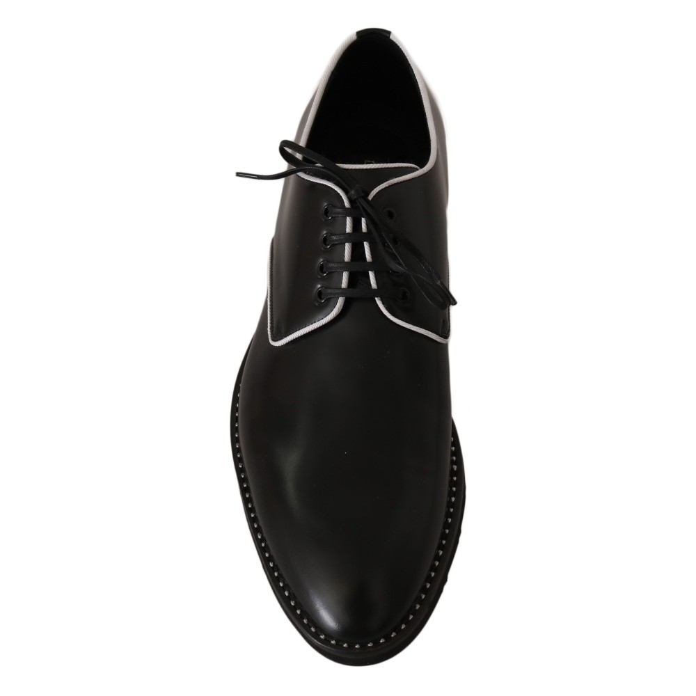 Dolce & Gabbana Elegante Derby-Schuhe aus schwarzem Leder