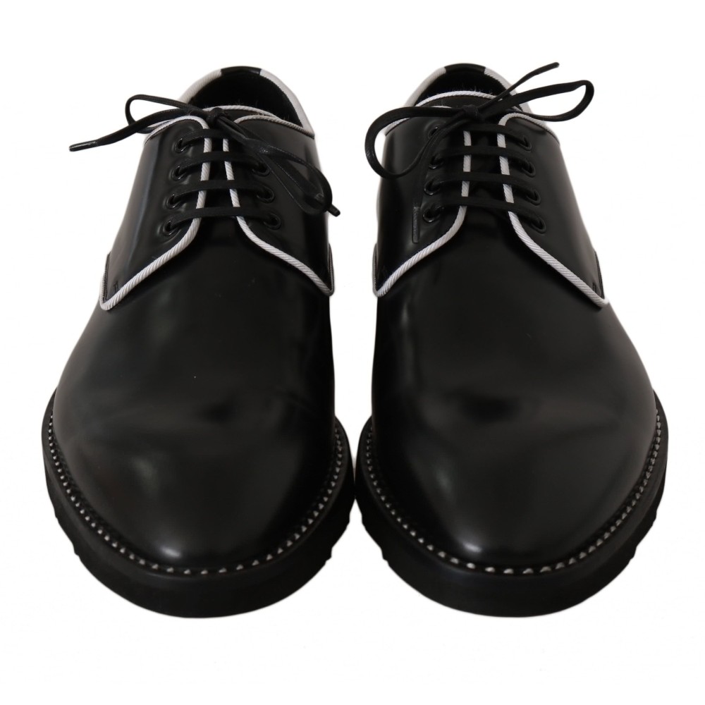 Dolce & Gabbana Elegante Derby-Schuhe aus schwarzem Leder
