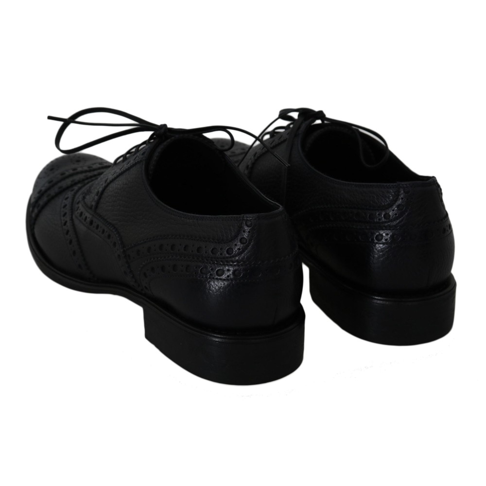 Dolce & Gabbana Elegante Derby-Schuhe aus schwarzem Leder