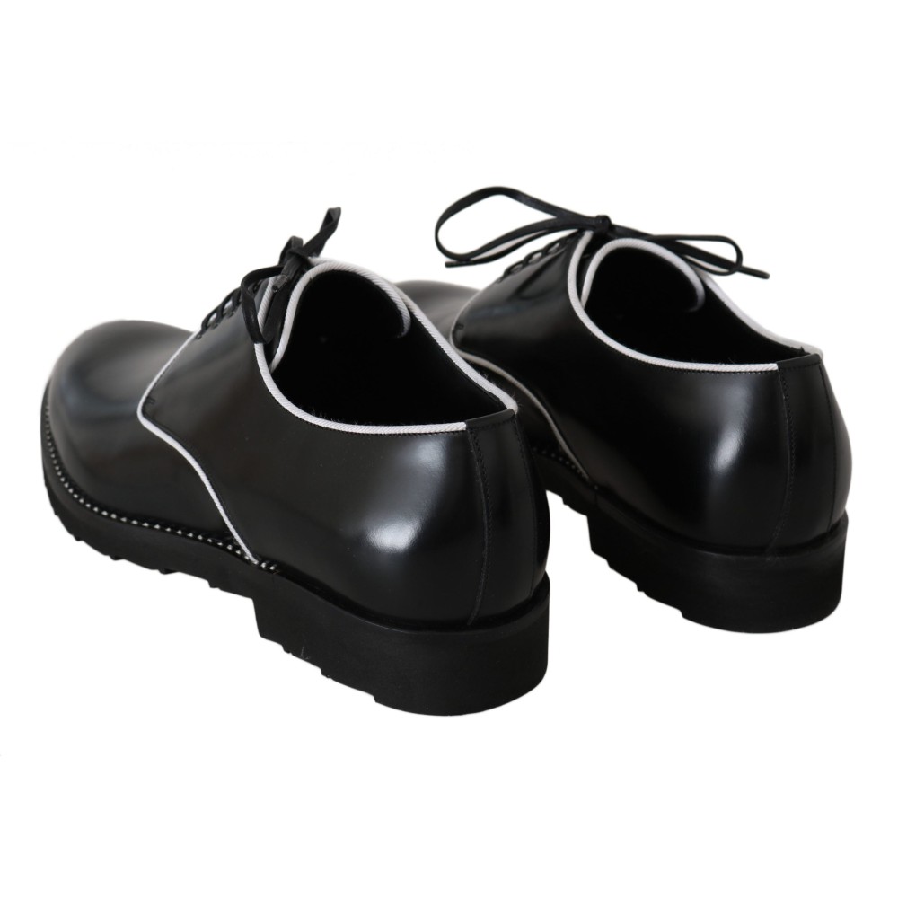 Dolce & Gabbana Elegante Derby-Schuhe aus schwarzem Leder