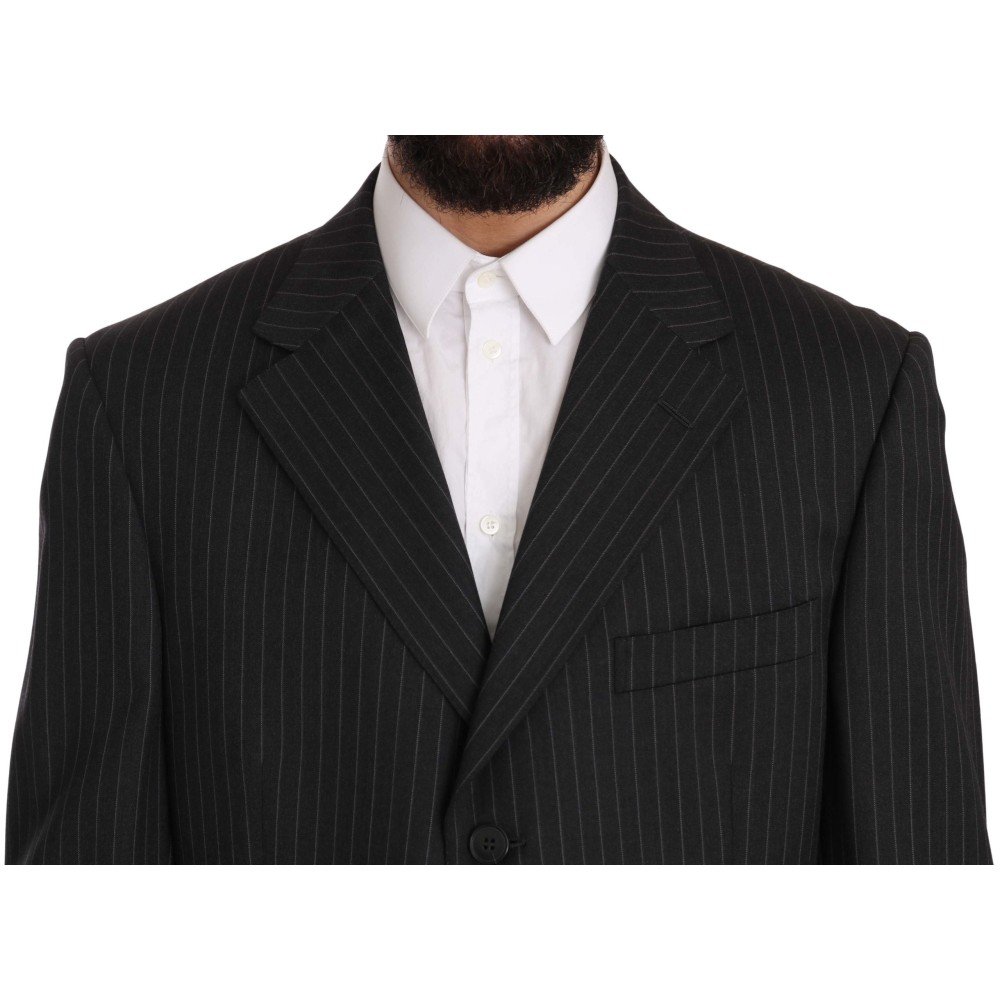 Z ZEGNA Eleganter schwarz gestreifter Anzug aus Wolle