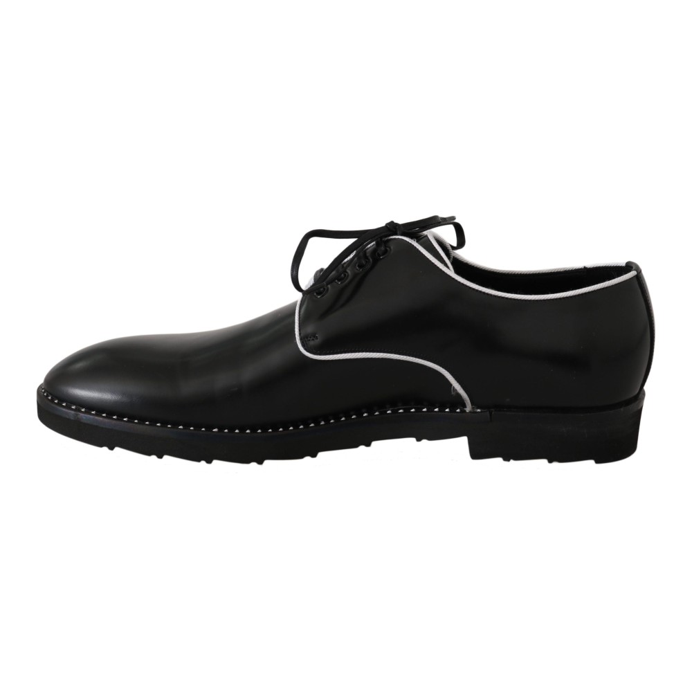 Dolce & Gabbana Elegante Derby-Schuhe aus schwarzem Leder