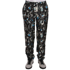 Dolce & Gabbana Elegante Seiden-Lounge-Hose mit einzigartigem Druck