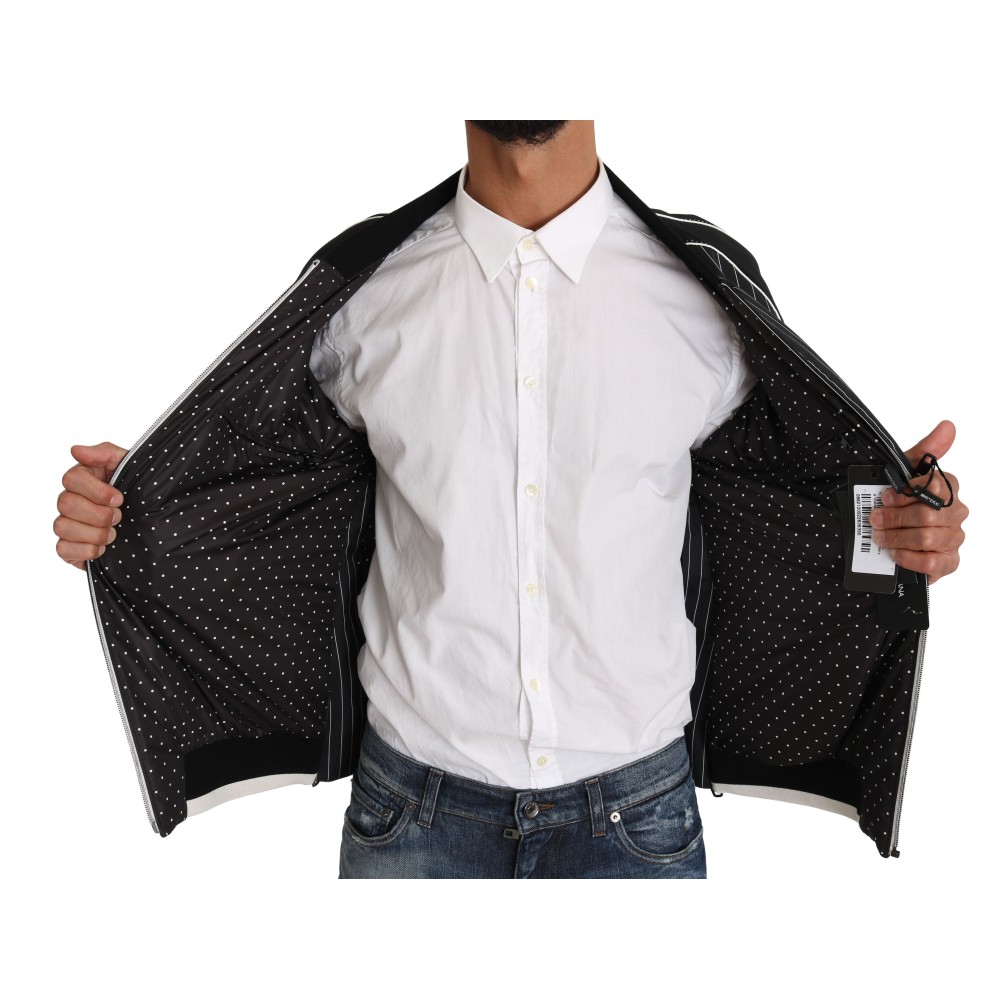 Dolce & Gabbana Elegante schwarze Bomberjacke mit Pailletten