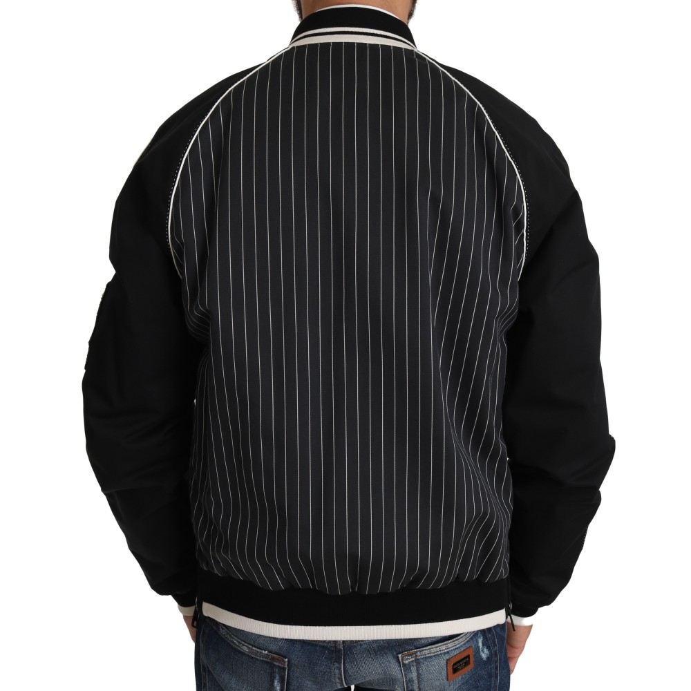 Dolce & Gabbana Elegante schwarze Bomberjacke mit Pailletten