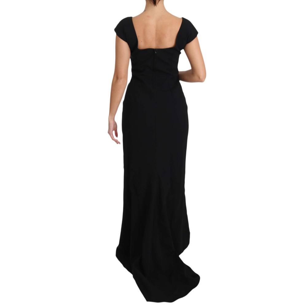 Dolce & Gabbana Elegantes Schwarzes Maxi-Etuikleid