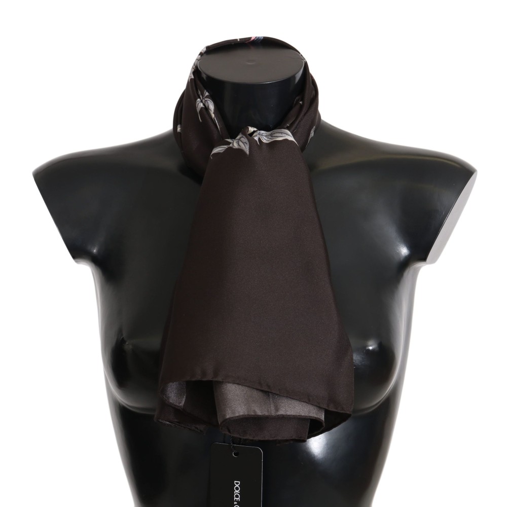 Dolce & Gabbana Eleganter Seidenschal in luxuriösem Braun