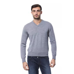 Billionaire Italian Couture Grauer Pullover aus Merinowolle für Männer