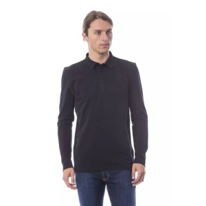 Verri Schwarzes Baumwoll-Poloshirt für Männer mit langen Ärmeln