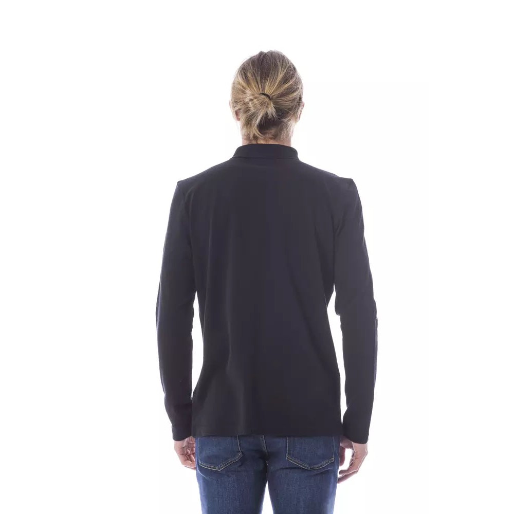 Verri Schwarzes Baumwoll-Poloshirt für Männer mit langen Ärmeln