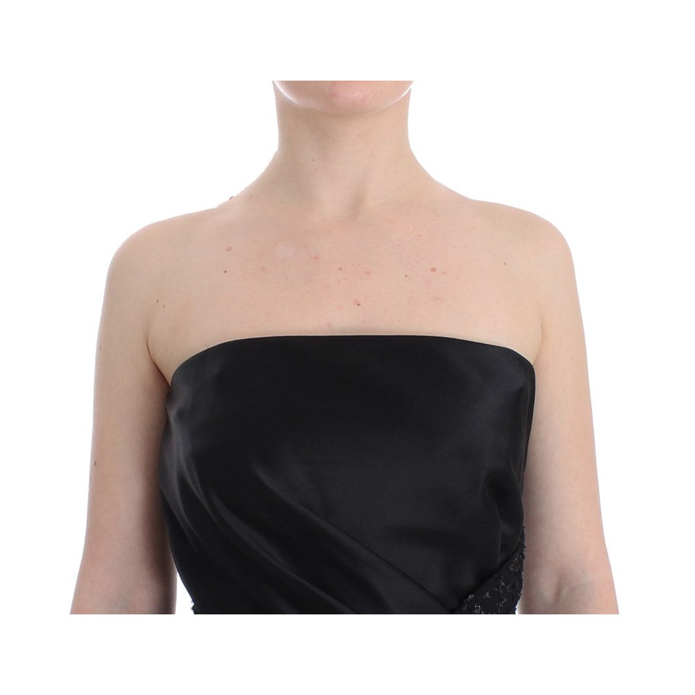 Masha Ma Elegantes trägerloses schwarzes Kleid