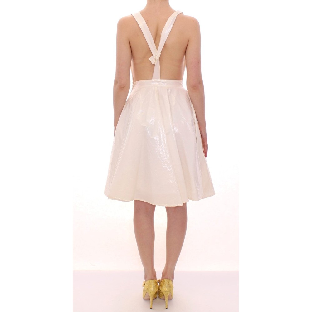 Licia Florio Elegantes Weißes Tee-Halstuchkleid