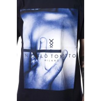 Nicolo Tonetto Blau Baumwolle Männer T-Shirt
