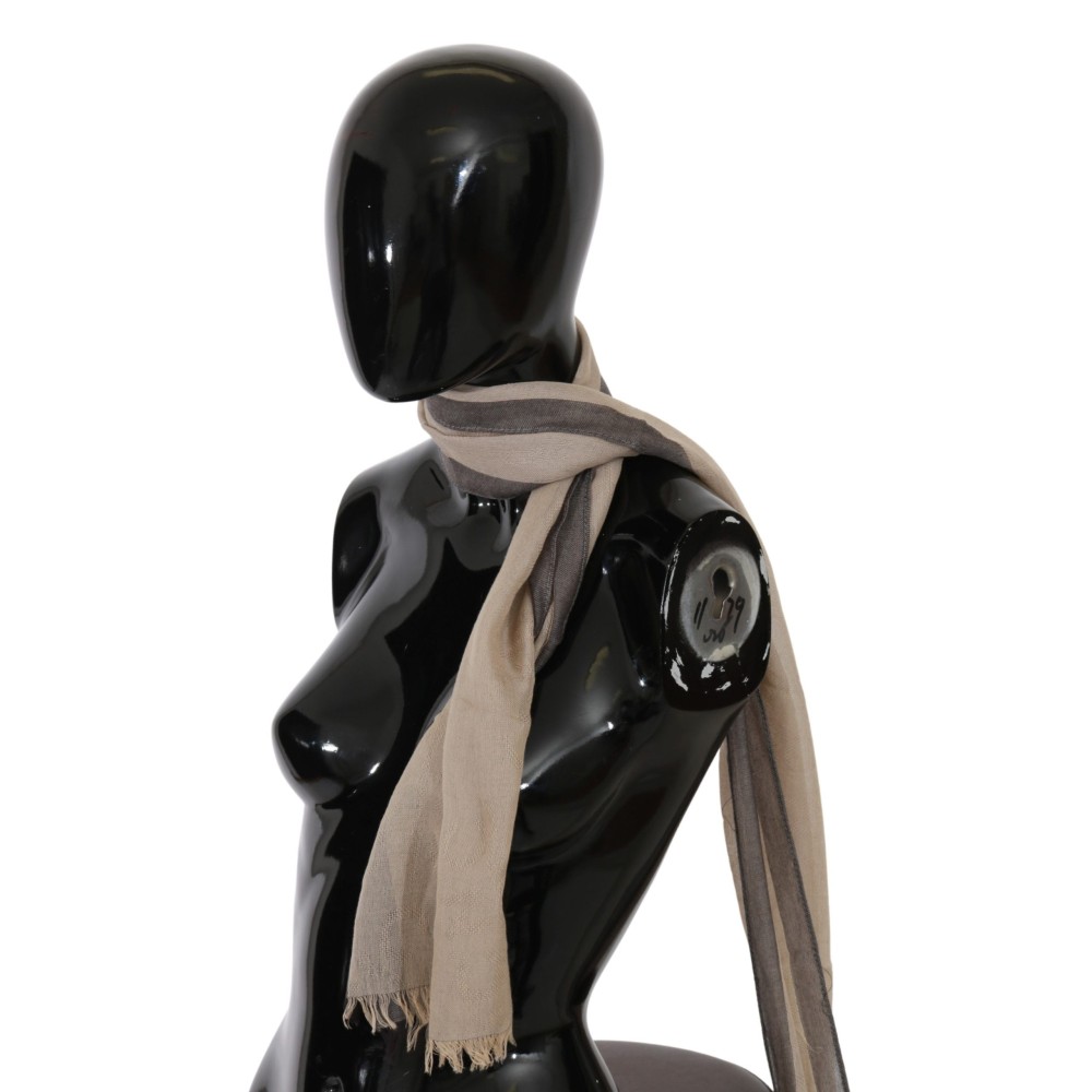 Costume National Eleganter Beigefarbener Baumwollschal für Frauen