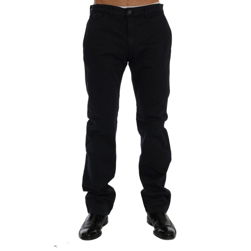 GF Ferre Glatte blaue Baumwoll-Stretch-Hose für Männer