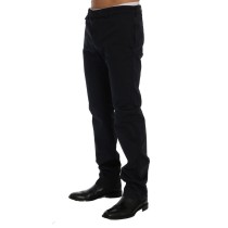 GF Ferre Glatte blaue Baumwoll-Stretch-Hose für Männer