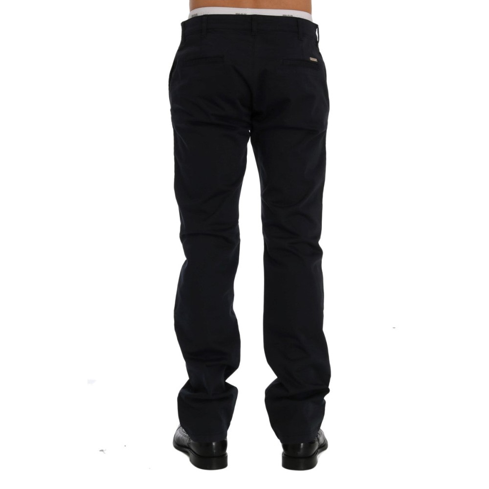 GF Ferre Glatte blaue Baumwoll-Stretch-Hose für Männer