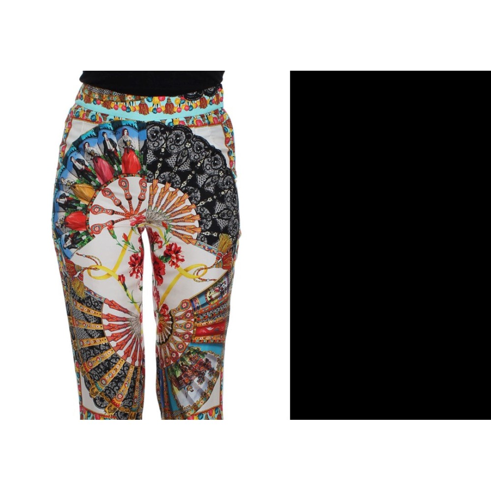 Dolce & Gabbana Smaragdgrüne Schatzhose mit hoher Taille aus Kaschmir