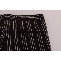 Dolce & Gabbana Bordeaux gestreifte kniehohe Shorts aus Baumwolle