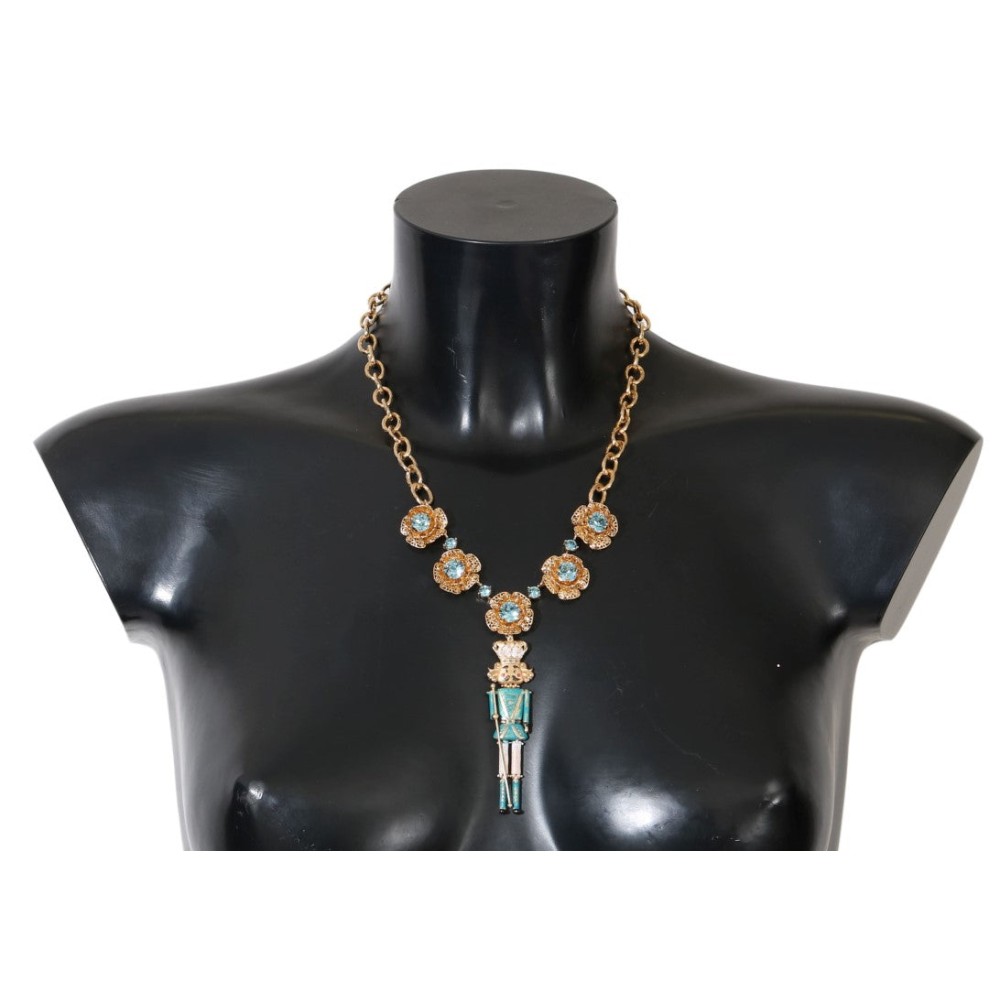 Dolce & Gabbana Elegante Statement-Halskette mit Goldkristall