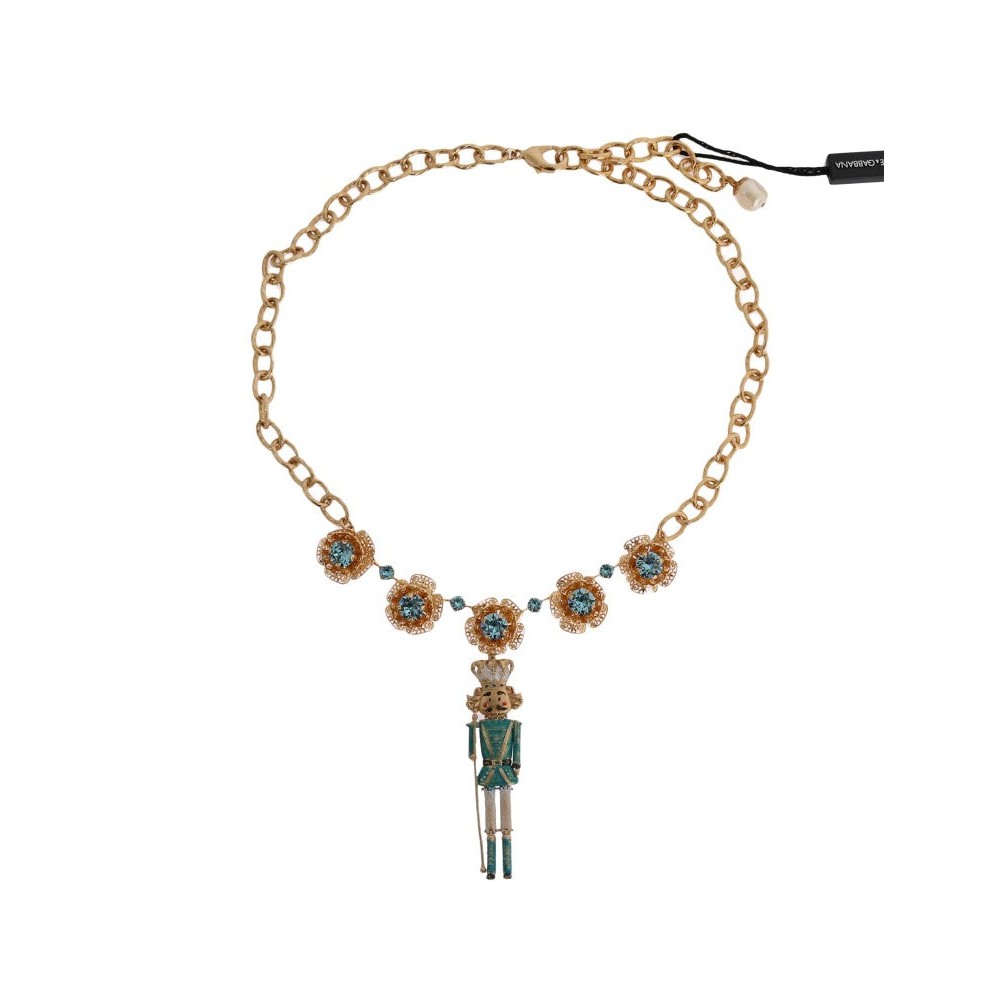 Dolce & Gabbana Elegante Statement-Halskette mit Goldkristall