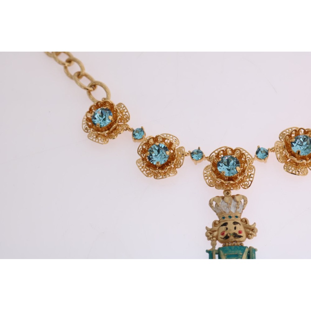 Dolce & Gabbana Elegante Statement-Halskette mit Goldkristall