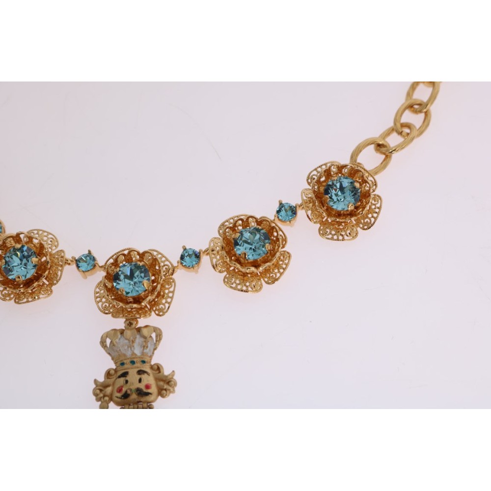 Dolce & Gabbana Elegante Statement-Halskette mit Goldkristall