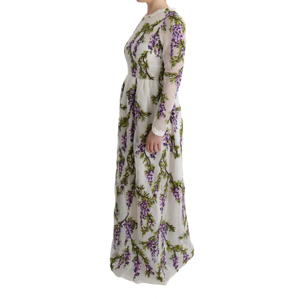 Dolce & Gabbana Elegantes Maxi A-Linien Kleid mit langen Ärmeln