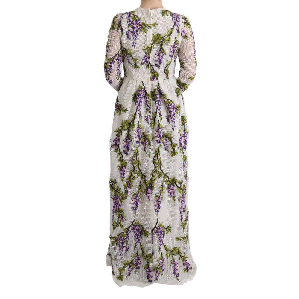 Dolce & Gabbana Elegantes Maxi A-Linien Kleid mit langen Ärmeln