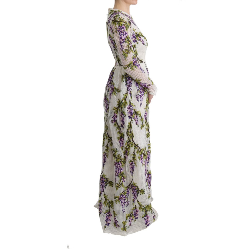 Dolce & Gabbana Elegantes Maxi A-Linien Kleid mit langen Ärmeln